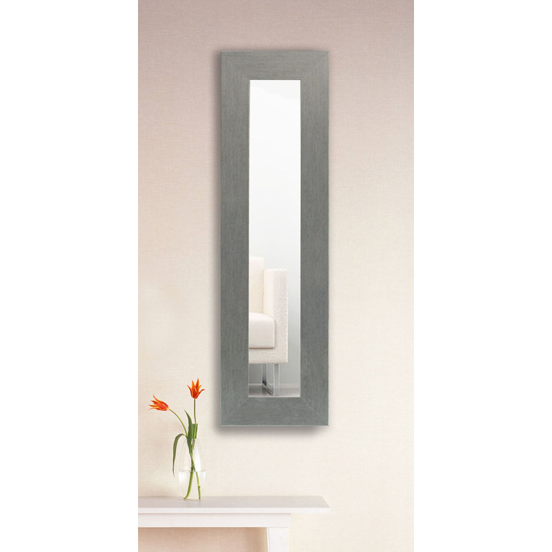 Wood Flat Wall Mirror, 36" H x 24" W