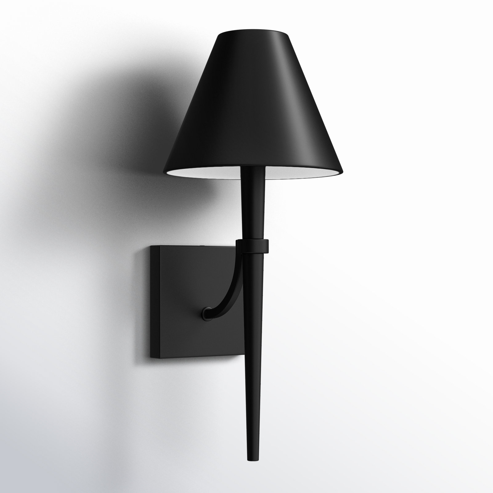 Edmont Single Light Dimmable Candle Wall Light, Matte Black