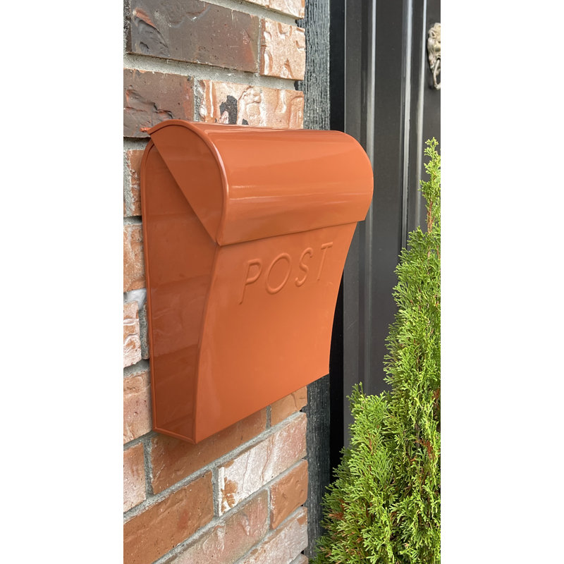 Terracotta Brown Steel Wall Mount Mailbox