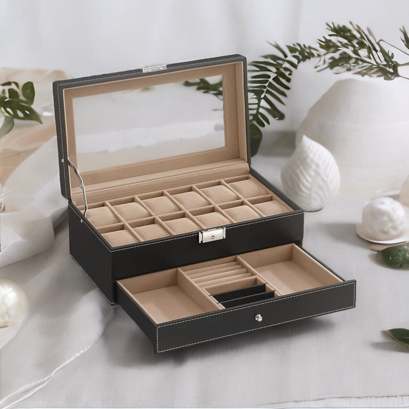 Double Layer 12 Slot Watch Box