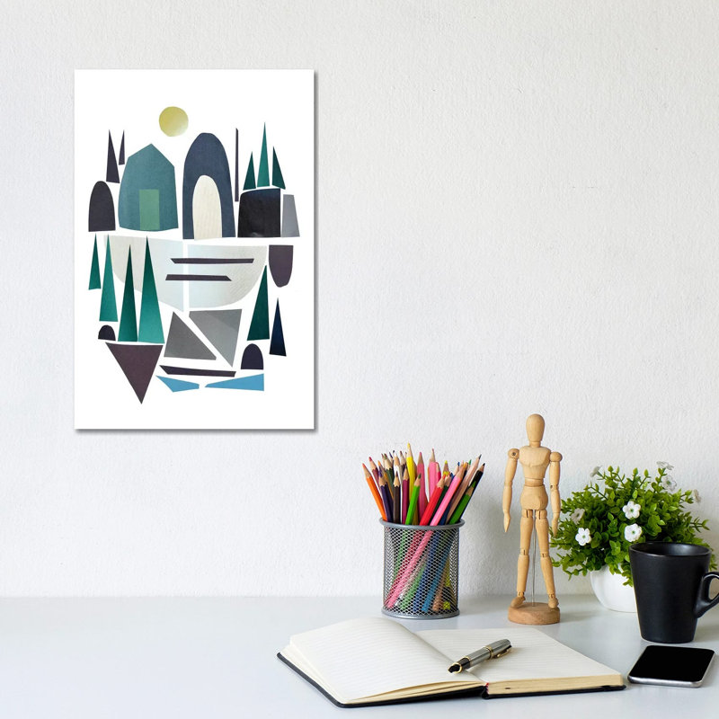Full Moon - Blue by Dan Hobday - Wrapped Canvas Print, 20.32 cm H x 30.48 cm W