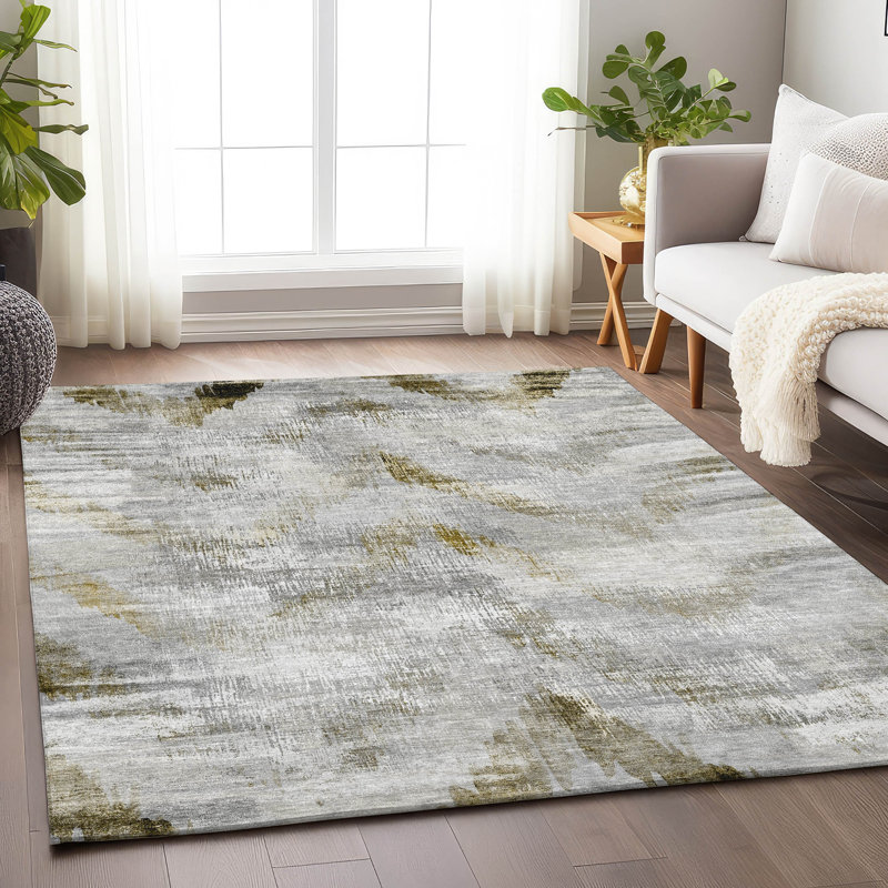Premium Machine Washable Prisco Taupe Rug, Rectangle 10' x 14'