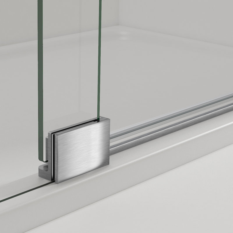 Porte de douche sans cadre Milano l 60 "x H 72" Milano, Nickel brossé