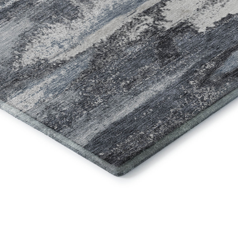 Premium Machine Washable Prisco Gray Rug, Rectangle 9' x 12'