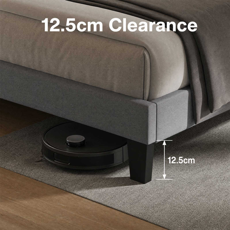 Upholstered Fabric Bed Frame, Kingsize (5'), Grey