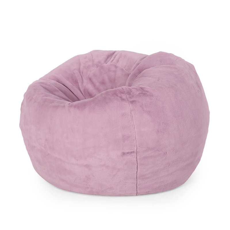 Pouf Clinger, 25" H x 34" W x 34" D, Fausse fourrure lavande