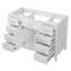 Meuble-lavabo 47 po sans lavabo, armoire seulement, 2 portes et 8 tiroirs, système de fermeture en douceur, design classique, blanc-475465909
