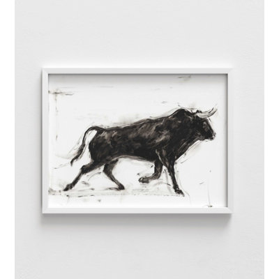 Large Bull Wall Art Print, Framed Western Decor Print, Black And White Farm Alay Art,Modern Farmhouse Art,Rodeo Bull Print,Framed Wall Art