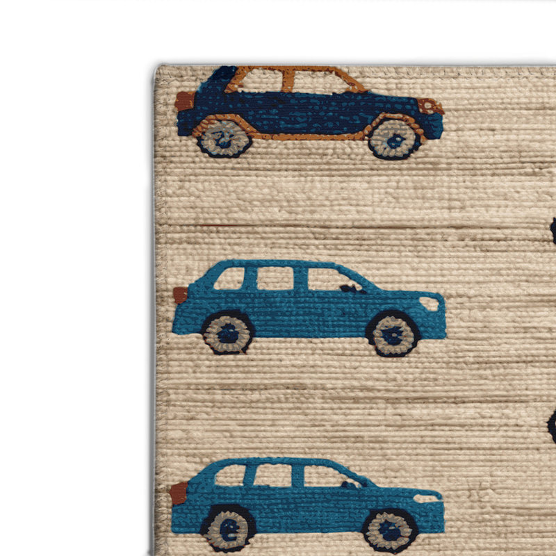 Transportation Beige Indoor and Outdoor Area Rug, Rectangle 2' x 3'