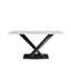 Modern Artificial Stone White Curved Black Metal Leg Dining Table -6 People (Only Tables, No Chairs)-1193380120-1193380123