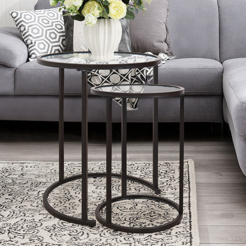 Byson Glass Top Nesting Tables