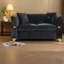 Causeuse Modern Sofas, velours noir 61,8 pouces, garniture en métal doré pour la maison