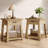 Side Table with Drawer, 2 -Tier Wooden End Table with Shelf Storage