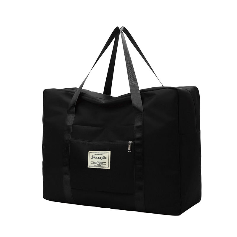 Sac fourre-tout de voyage pliable pour le voyage, 9.84" H x 5.91" W x 0.79" D, Black