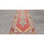 Tapis de couloir unique en laine noué à la main de style années 1960 de 3 pi 3 po x 9 pi 7 po en rouge / brun / beige