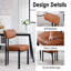 Maelynn Dining room chairs made of PU leather with metal legs, brown