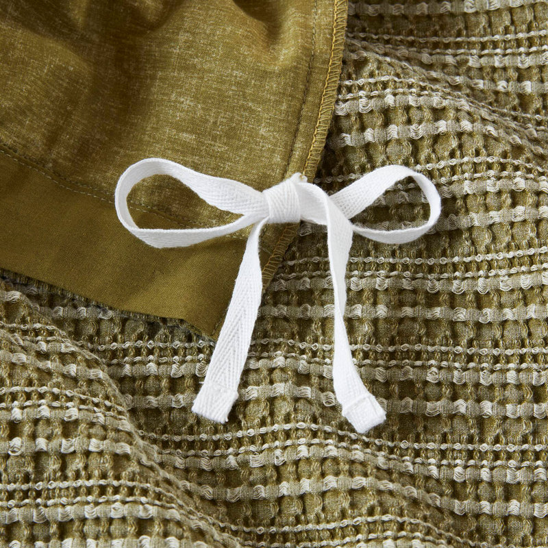 Ensemble de housse de couette en sergé 3 pièces, Housse de couette très grand + 2 taies décorativ, Vert