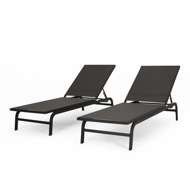 Outdoor Chaise Lounge, Black