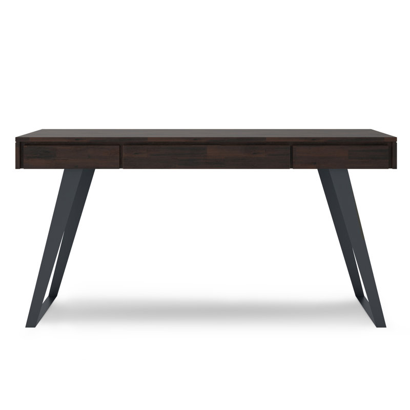 Lowry Industrial Urban Desk in Distressed Hickory Brown with Keyboard Tray