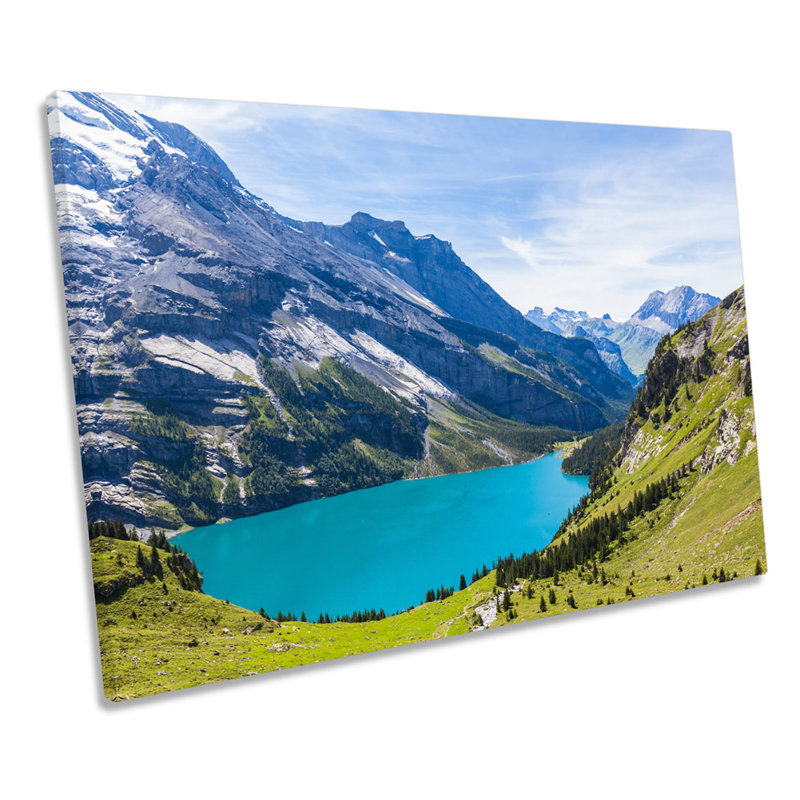 Landscape Lake Mountains - Wrapped Canvas Print, 30.5cm H x 45.7cm W x 2cm D