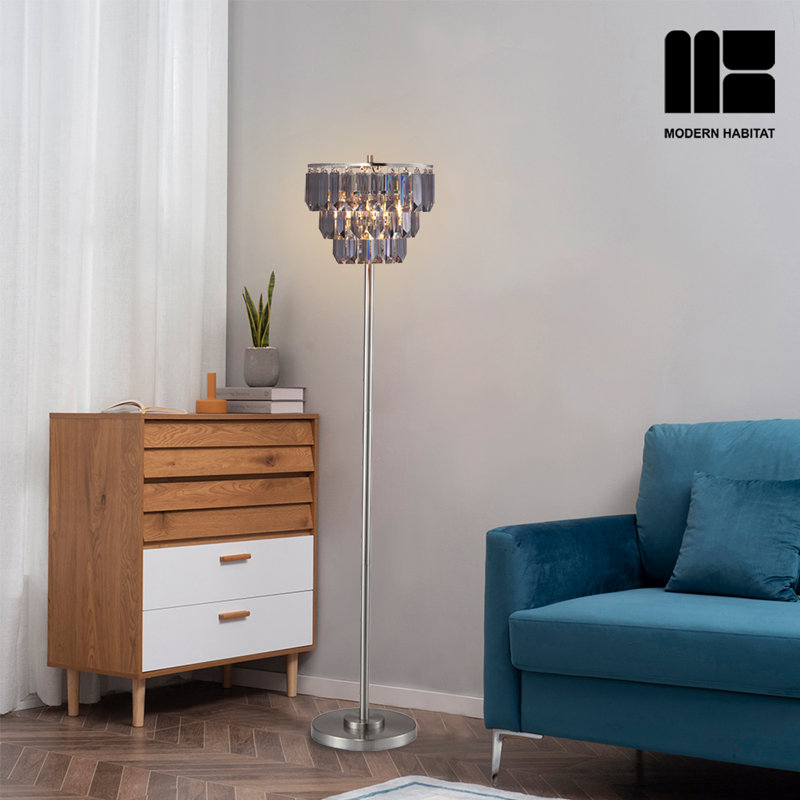 Marilen 61'' Traditional Floor Lamp, Smoke Gray, Smoke Gray