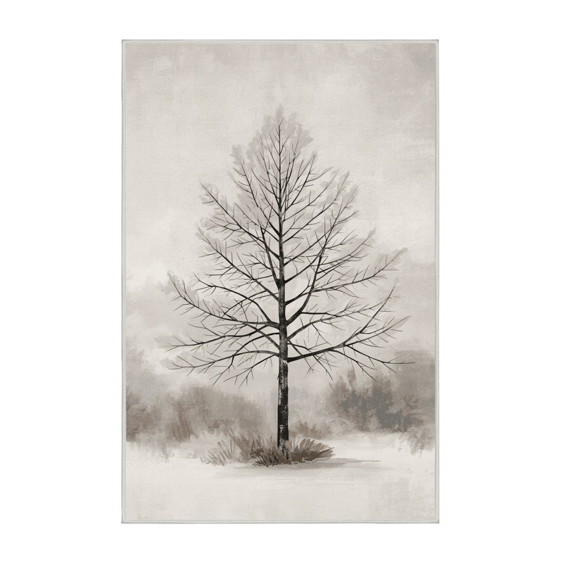 Soft Plush Escarcega Christmas Modern & Contemporary Abstract Area Rug in Gray – White Binding, 6x9