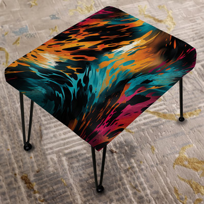 Mystic Aura Mirage - Abstract Rectangle Ottoman