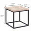 Table de bout carrée en bois et métal - Chêne naturel, design mince