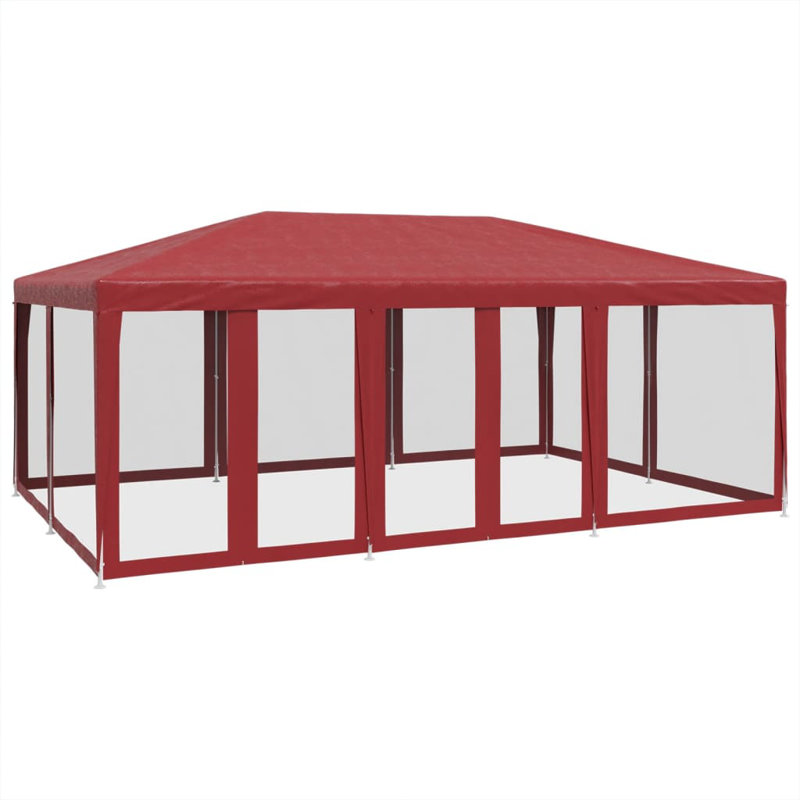 Manatuto 3m x 3m Steel Party Tent, 280cm H x 600cm W x 400cm D, Red