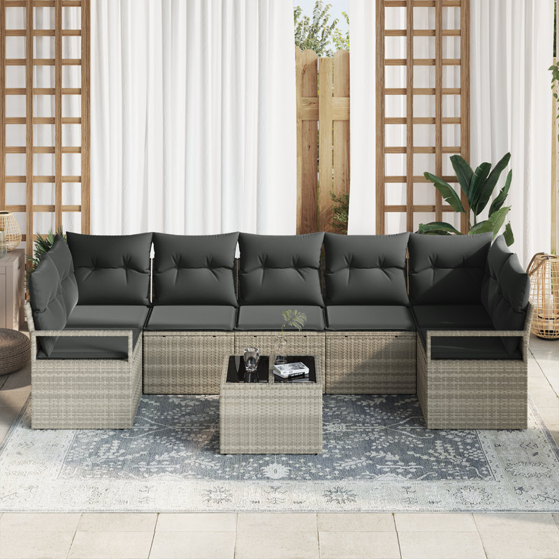 289cm Wide Patio Sofa with Cushions