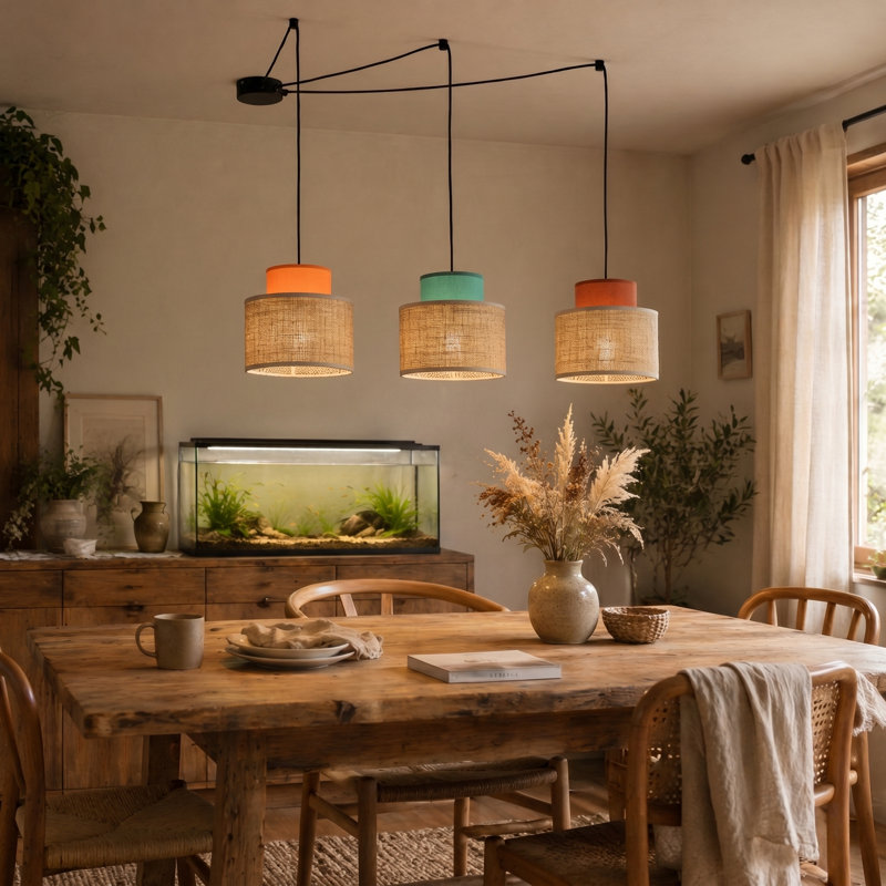 Luminaire suspendu naturel DUO en jute 3, 3, Beige