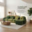 Teddy Fabric L-Shaped Cloud-like 4-Seater Modular Sectional Sofa, Curved Backrest & Armrests, Movable Ottoman, Double-Layer Cushion with Lumbar Pillows for Supportive Comfort-874267804