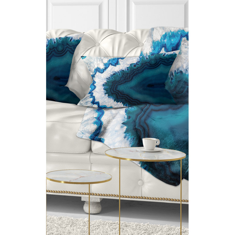 Géode brésilienne bleue - coussin imprimé abstrait