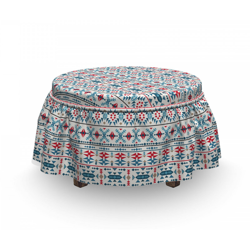Ensemble de housse pour repose-pieds à coussins carrés de boîtes 2 pièces ethnique native