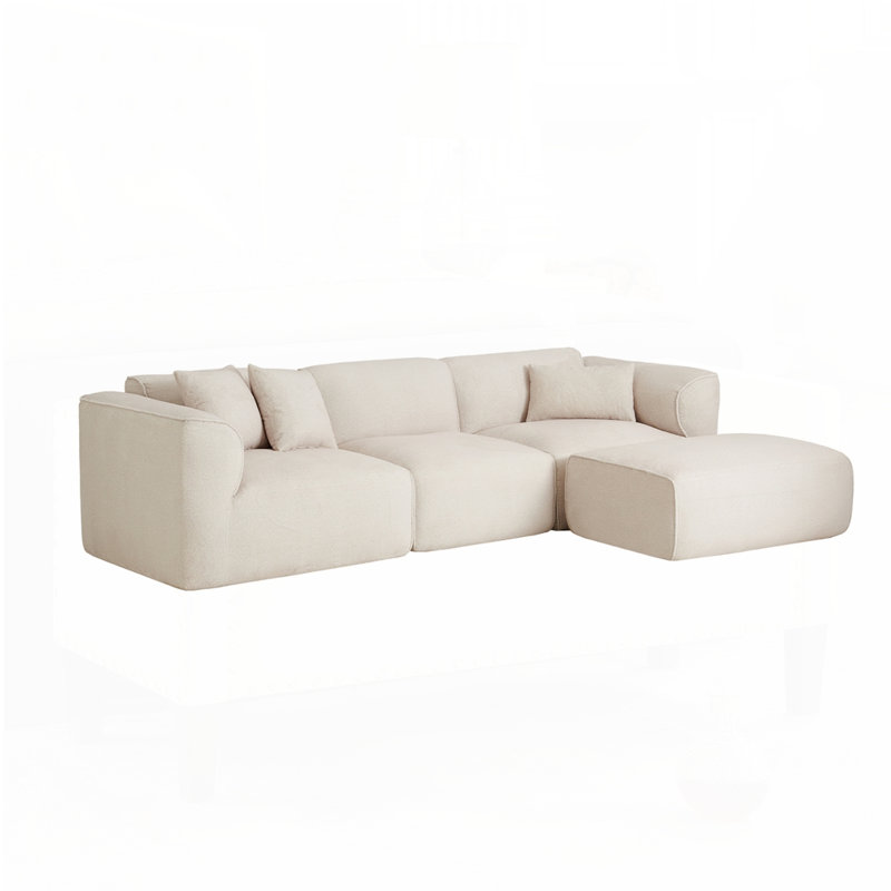 Canapé de luxe 4 places en velours, Beige