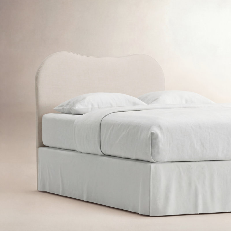 Marcie Upholstered Headboard, Neutral Performance Plaid; 0121-93, Queen