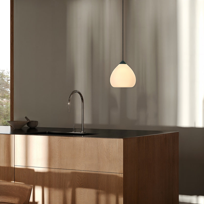 Gulp Pendant Light, 14.6" H x 9.45" W x 9.84" D, Black, Blossompink