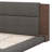 Floor Upholstered Platform Bed With Extended Wood Headboard & Bedside Shelf-1961818785