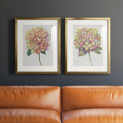 Multicolore floral I - reproduction encadrée de qualité supérieure - prêt à être accroché