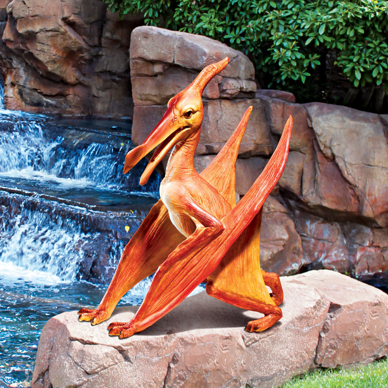 Scaled Jurassic Pterodactyl Dinosaur Statue