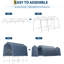 Remise de rangement extérieure 7 x 15 pi, abri d'auto portatif avec porte à fermeture à glissière ventilée et fenêtres, bâche imperméable robuste