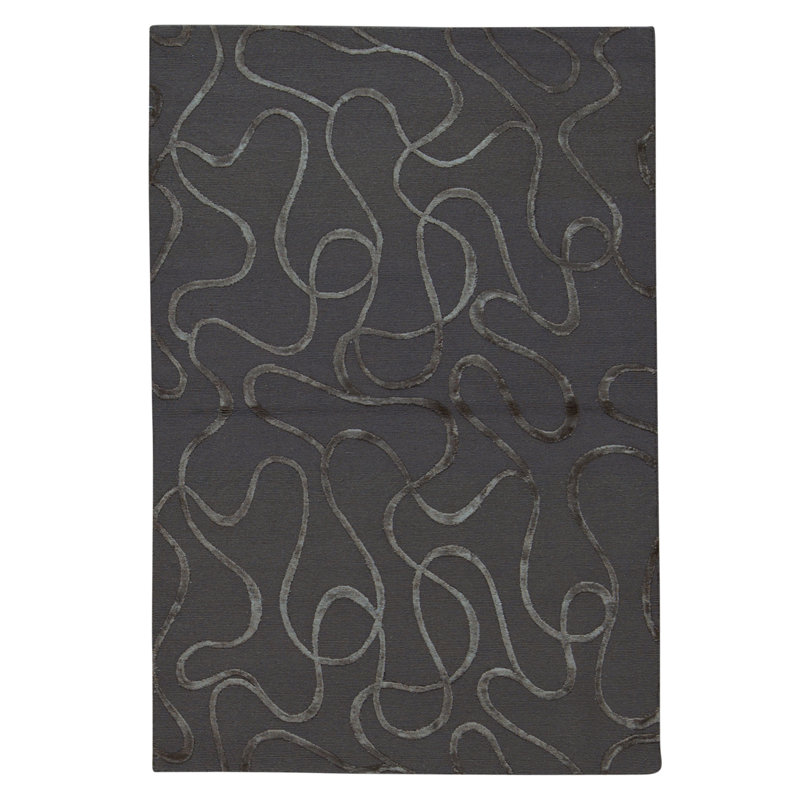 Manchuria Wool Abstract Area Rug in Charcoal/Gray