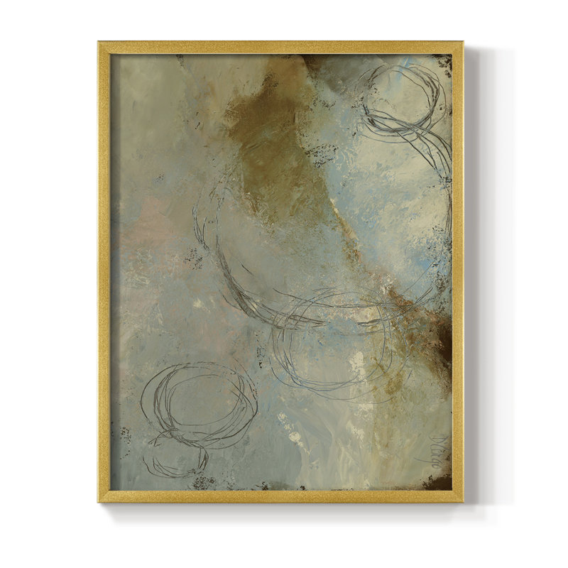 Zen Path I, reproduction encadrée - bois massif, Or, H 14 po x l 11 po