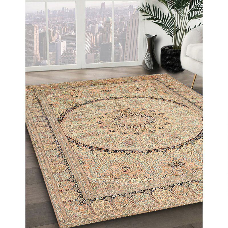 Tapis gris/noir/beige traditionnel, Rectangle 7 pi x 9 pi
