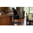 26" Counter Height Bar Stools, Barrel Counter Stools With Backrest, Black PU Leather Gold Metal Base-1534396568-1534396570-1534396572