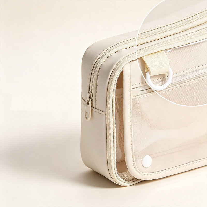 Porte-stylo de rangement grande capacité transparent Ita Trousse à crayons multifonctionnelle transparente Pochette à fournitures scolaires Étui à stylos transparent portable avec fermeture éclair Sac organisateur étanche pour stylos