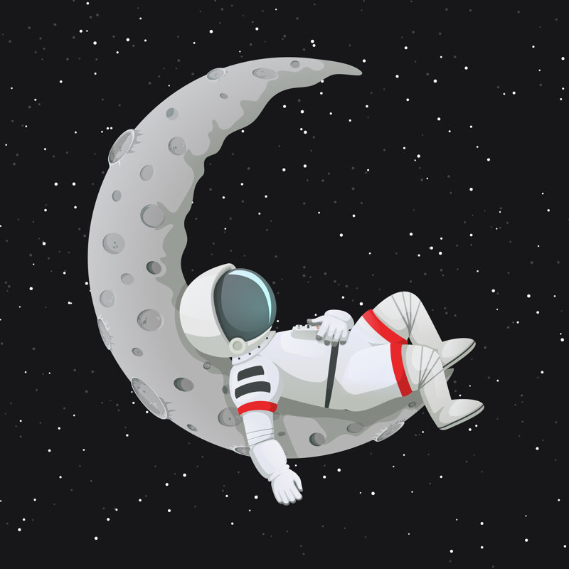 Astronaut Sleeping by Tatiana Zhzhenova - Wrapped Canvas Print, 30cm H x 30cm W x 3.8cm D
