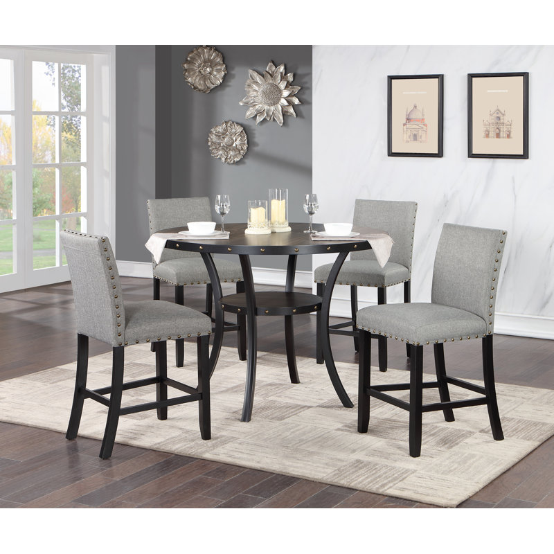 Table ronde avec rangement Gulja, H 36,5 po x L 48,4 po x l 48,4 po