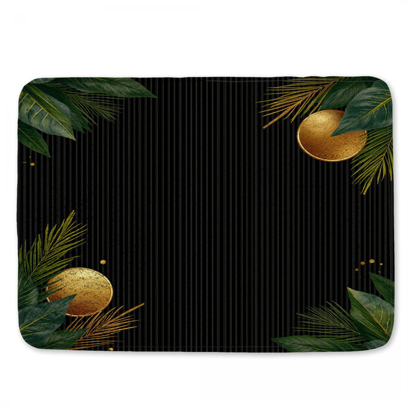 Tapis de bain Green Leaves, L 24 po x L 17 po