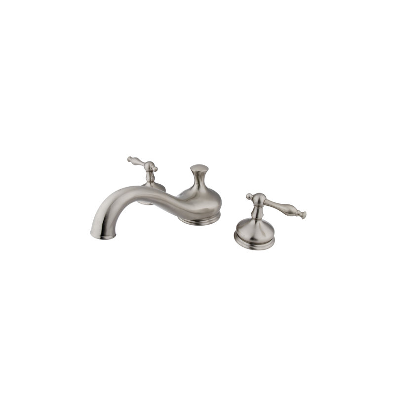 Naples Double Handle Deck Mounted Roman Tub Faucet, Satin Nickel